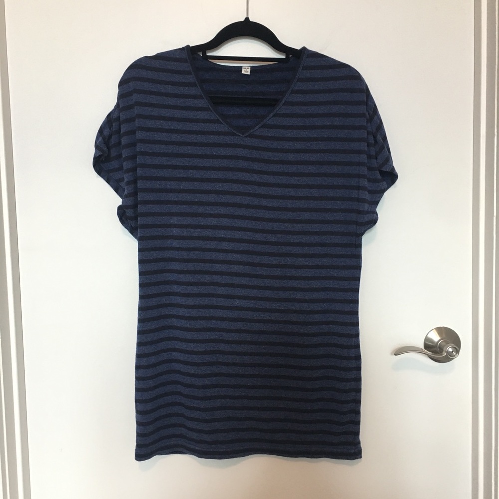 Uniqlo Heattech Blue Striped Tunic Shirt